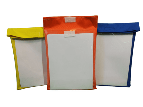 Yellow, Orange and Blue Kanga Pouch - Organizing Student School Work with Kanga Pouch